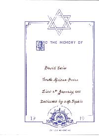 Book of Remembrance for Stein