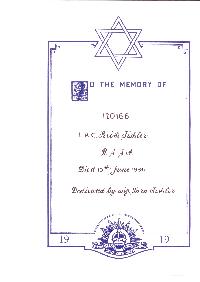 Book of Remembrance for Tishler