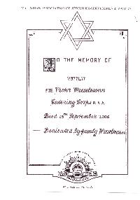 Book of Remembrance for Wieselmann