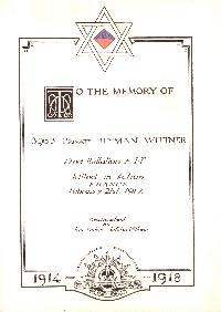 Book of Remembrance for Wittner