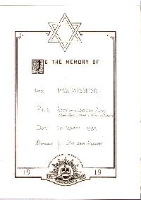 Book of Remembrance for Wysokier